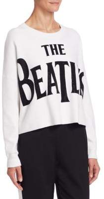 Alice + Olivia x Beatles Quintin Crop Boxy Pullover with Stones