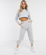 Thumbnail for your product : ASOS DESIGN DESIGN tracksuit cropped sweat / oversized jogger