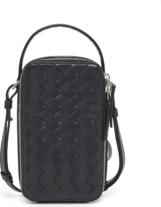 Bottega Veneta Women's Getaway Phone Pouch - Black Silver