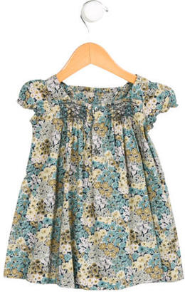 Bonpoint Girls' Floral Print Gathered-Accented Dress