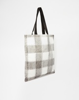Thumbnail for your product : ASOS Brushed Check Shopper Bag