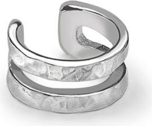 Dower & Hall Double Bar Nomad Ear Cuff In Sterling Silver