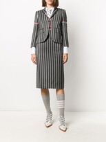 Thumbnail for your product : Thom Browne RWB-detail striped blazer