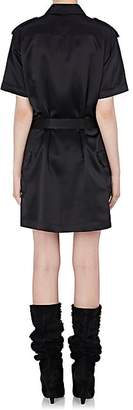 Saint Laurent Women's Saharienne Silk Satin Belted Cargo Dress - Black