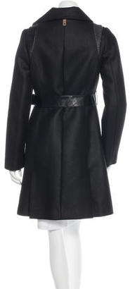 Mackage Wool-Blend Leather-Trimmed Coat