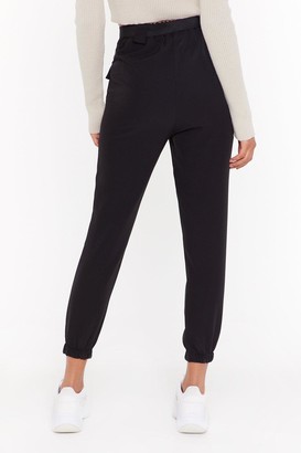 Nasty Gal Womens Belted Tailored Pocket Joggers - Black - 8