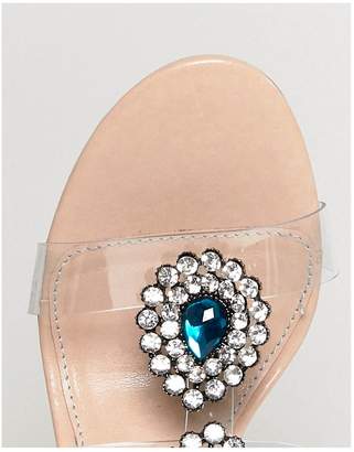 Betsey Johnson Blue By Blue By Betsy Johnson Sylvi Clear Embellished Heeled Wedding Sandals