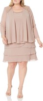 Thumbnail for your product : SL Fashions Women's Plus Size Embellished Tiered Jacket Dress