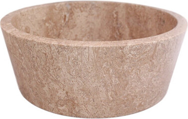 TashMart Tapered Natural Stone Circular Vessel Bathroom Sink