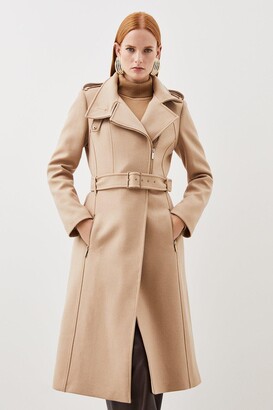High Neck Wool Coat | ShopStyle UK