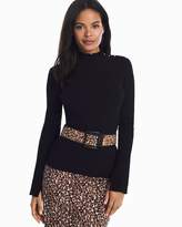 Thumbnail for your product : Whbm Leopard Printed Haircalf Wide Buckle Belt