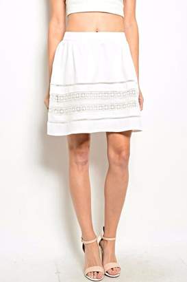 Very J White Crochet Skirt