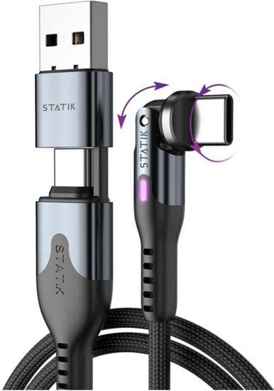 KeySmart Statik PowerPivot Pro USB-C to USB-C 6ft Charging Cable