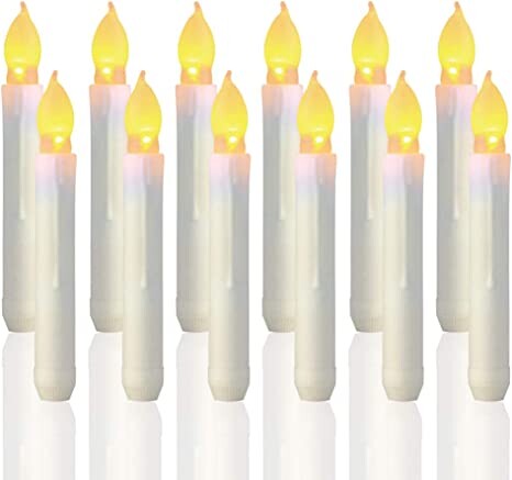 Flameless LED Taper Candle Lights, 12PCS Battery Operated Candles for Party, Classroom, Wedding, Christmas Decorations