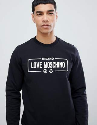 Love Moschino sweat with chest logo in black