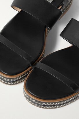 Gabriela Hearst Graham Embroidered Leather Slingback Platform Sandals - Black