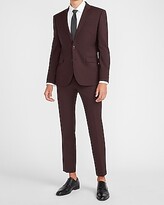 EXPRESS Slim Solid Burgundy Modern Tech Suit