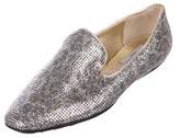 Thumbnail for your product : Jimmy Choo Glitter Round-Toe Loafers