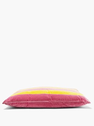 CHRISTINA LUNDSTEEN Zarah Striped Cotton-velvet Cushion - Pink Stripe