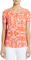 Thumbnail for your product : Jones New York Short-Sleeve Printed Scoop Neck Tee Shirt