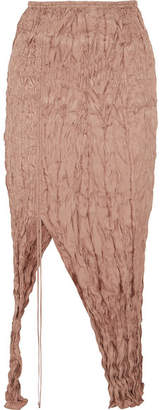Juan Carlos Obando Crinkled Silk-satin Midi Skirt - Antique rose