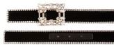 Thumbnail for your product : Roger Vivier 15mm Leather Belt W/ Crystal Buckle