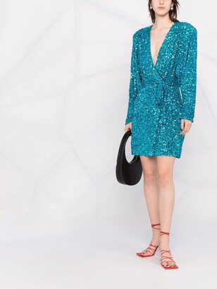 Rotate by Birger Christensen Samantha sequin-embellished wrap dress -  ShopStyle