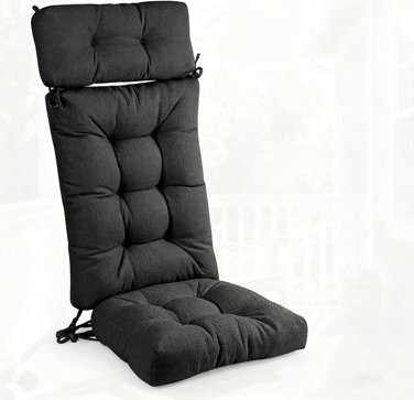 Winston Porter High back rocking chair cushion with anti slip bottom and straps lumbar pillow suitable for Adirondack chairs bedrooms study rooms balconies63 \