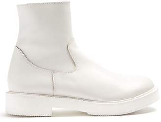 Junya Watanabe Smooth Leather Ankle Boots - Womens - White