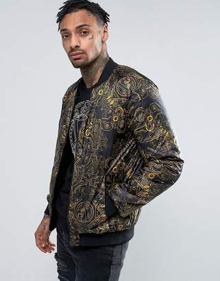 Versace Jeans Bomber Jacket With Mechanical Print