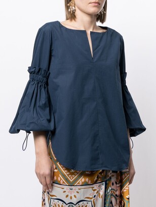 Silvia Tcherassi Bell-Sleeve Cotton Blouse
