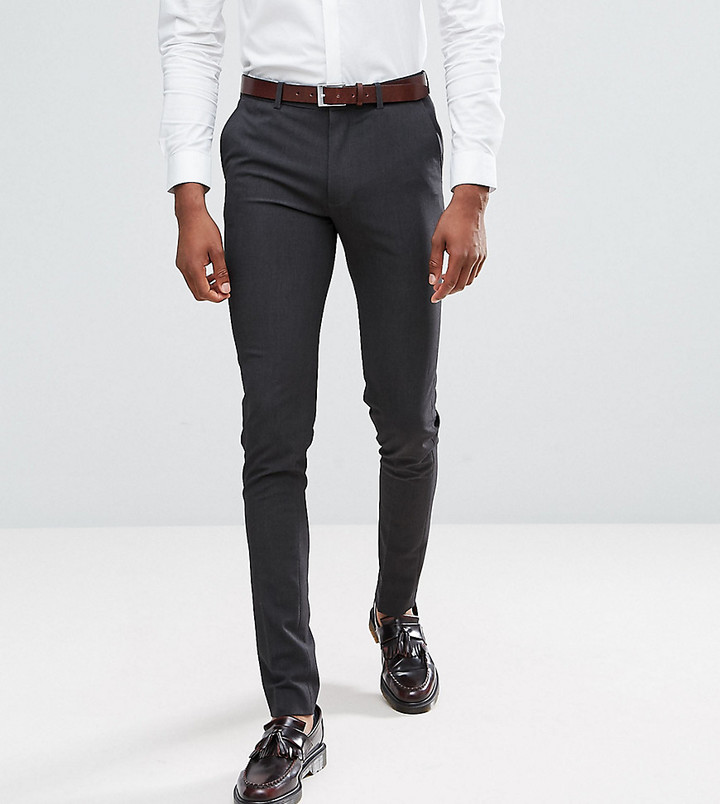 ASOS DESIGN Tall super skinny smart trousers in charcoal - ShopStyle Chinos  & Khakis