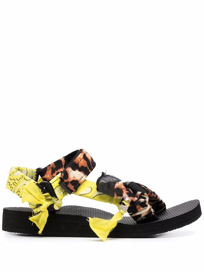 leopard velcro sandals