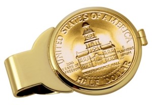 Gold with Gold Medal Coin Trump 2020 Election Edition Storus Smart Money Clip