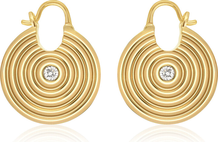 ALMASIKA Universum 18K Yellow Gold Diamond Hoop Earrings