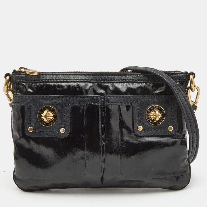 MARC JACOBS #37317 Black Leather Silver Buckle Shoulder Bag – ALL YOUR BLISS