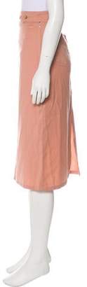 Dries Van Noten Wool Knee-Length Skirt Pink Wool Knee-Length Skirt