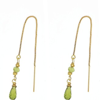 Yvonne Henderson Jewellery Peridot & Gold Plated Nugget Pull Through Earrings