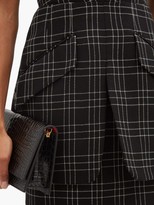 Thumbnail for your product : Alexander McQueen Checked Virgin-wool Mini Dress - Black White