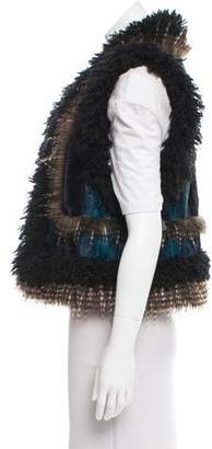 Anna Sui Paneled Faux Fur Vest