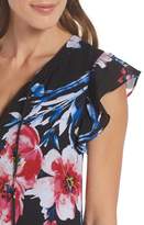 Thumbnail for your product : Charles Henry Tie Neck Ruffle Hem Dress