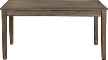 August Grove Wire Brushed Brown Finish 1Pc Dining Table With 2 Hidden Drawers Casual Dining Room Furniture