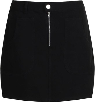 boohoo Plus Zip & Pocket Detail Denim Skirt