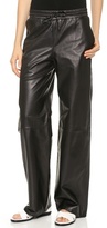 Thumbnail for your product : Alexander Wang T by Leather Palazzo Track Pants