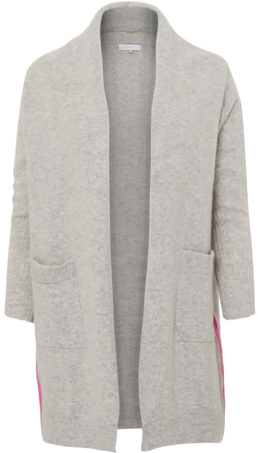 Silver Pink Boyfriend Cardigan In Grey ShopStyle