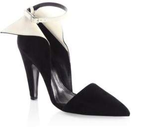 Calvin Klein Kaiya Winged Suede Ankle-Strap Pumps