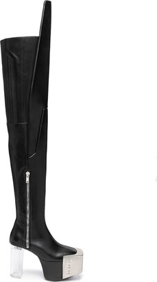 Rick Owens Perspex-Heel Thigh-High Boots - ShopStyle