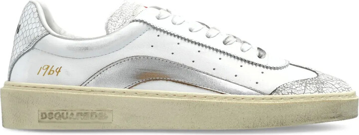 DSQUARED2 Rider metallic-leather low-top sneakers