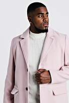 Thumbnail for your product : boohoo Big & Tall Single Breasted Wool Mix Overcoat