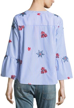 Collective Concepts Floral-Embroidered Striped Blouse